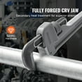 thumbnail image 3 of VEVOR Pipe Wrench, 24" Aluminum Straight Pipe Wrench, Adjustable Plumbing Wrench, with High Strength Jaw and Ergonomic Handle, Easy to Carry, Hangable Design, for Water Pipes, Automotive Repairs, 3 of 9