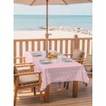 thumbnail image 2 of Outdoor Tablecloths with Umbrella Hole & Zipper, Pink Geometric 60 x102 Inch Rectangle Tablecloths, Modern Minimalism Solid Color Striped Waterproof Table Cloth, Patio/Pool/Picnic Table Covers, 2 of 8