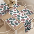 thumbnail image 2 of Ambesonne Botanical Table Runner & Placemats, Philodendron Leaves Art, Placemat 4 pcs + Runner 16"x90", Hunter Green and Pale Salmon, 2 of 2