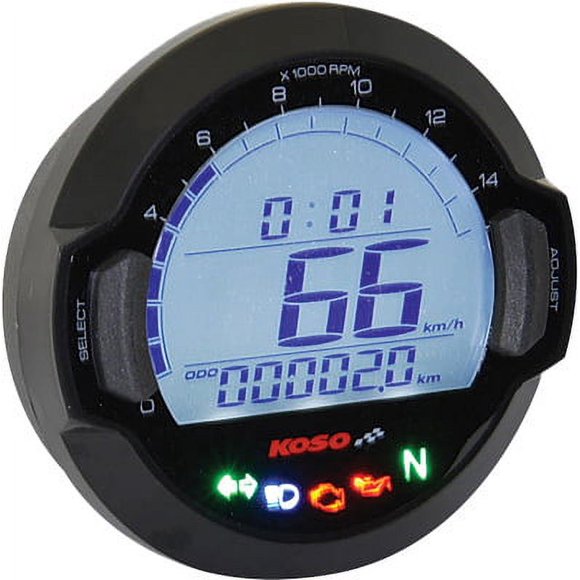 Koso North America DL-03SR GP-Sytle Speedometer, Black Bezel