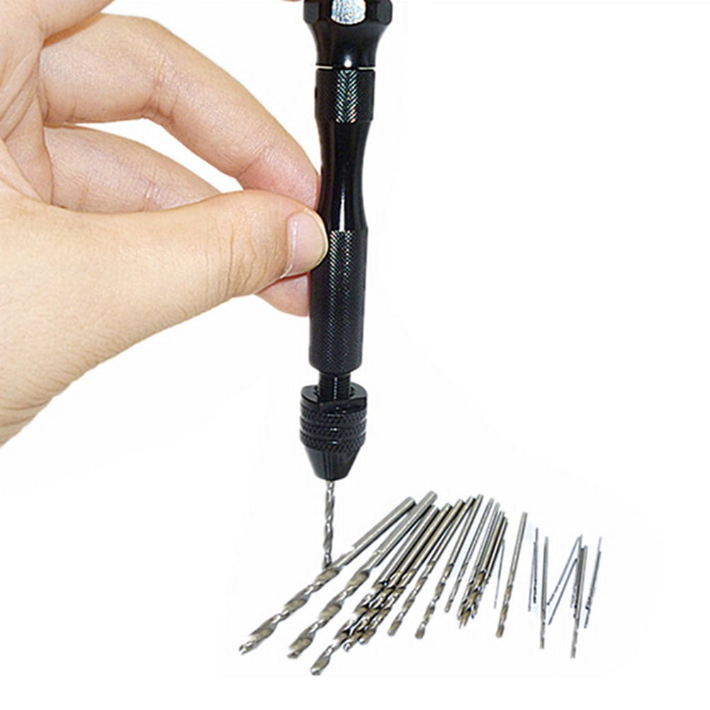 25pcs Mini Micro Twist Drill Bits 0.5mm3mm W/ Aluminum Hand Drill