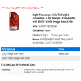 thumbnail image 2 of Right Passenger Side Tail Light Assembly - Late Design - Compatible with 2003 - 2006 Dodge Ram 2500 2004 2005, 2 of 2