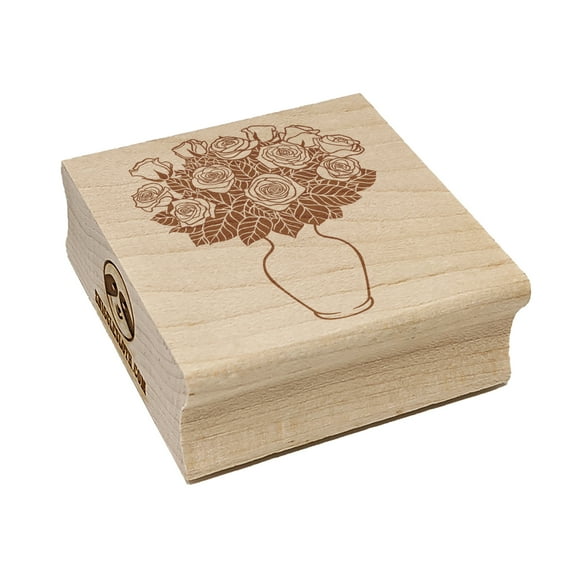 Bouquet of Roses Romantic Valentine's Day Anniversary Square Rubber Stamp Stamping Scrapbooking Crafting - Small 1.25in