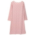 thumbnail image 3 of WBQ Women's Nightgown Retro Dot Tee Long Sleeve Comfy Sleep Nightshirt Button Down Nightdress, 3 of 8