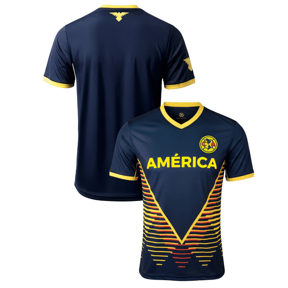 Icon Sports Club América Jersey, Navy/Yellow, 100% Poly, YS-XXL