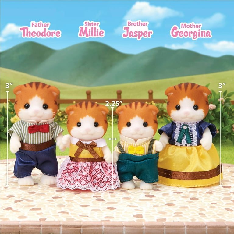Calico Critters Maple Cat Family, Set of Collectible Doll