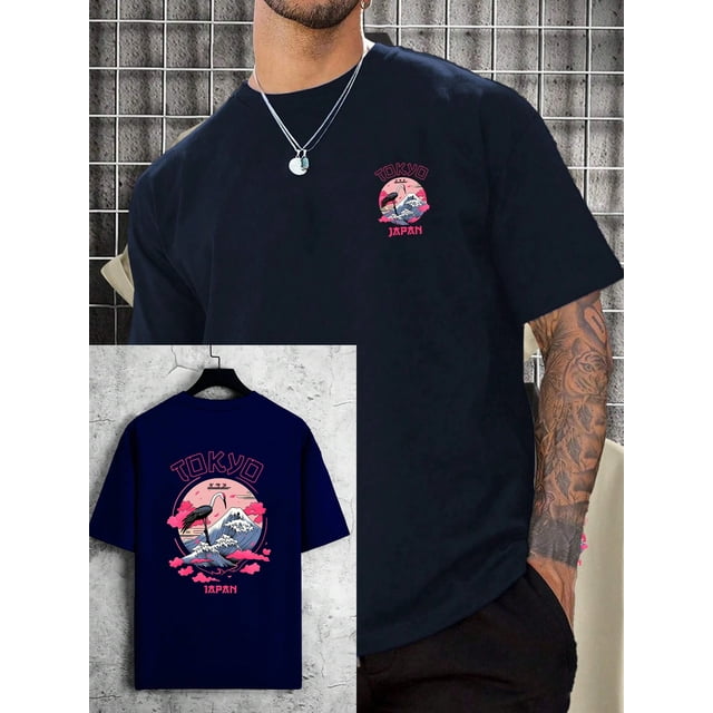 Camiseta de algodón Tokyo para hombre, marca de lujo, moda, talla grande, pantalón corto informal, ropa de calle de manga, estampado clásico, recién llegado, camiseta S-4XL
