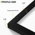 thumbnail image 4 of Vittanly A3 Picture Frame, Engineered Wood with Shatter Resistant Plexiglass, Display Pictures 8.3x11.7 with Mat or 11.7x16.5 without Mat, Poster Frame for Wall Display, Black, 1 Pack, 4 of 6