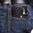 thumbnail image 2 of Cartera de hombre con cadena retro con doble cremallera Monedero Monedero multitarjetas, 2 of 4