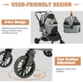 thumbnail image 6 of Qiushi 3 in 1 Pet Stroller,Folding Lightweight Dog Stroller for Puppies Doggies Kitties,Grey, 6 of 8