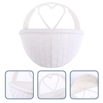 CTIRCHIU 2Pcs Wall Mounted Plastic Flower Basket Decor White Hanging Planter for Indoor Wall Plant Display