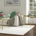 thumbnail image 6 of Evelyn&Zoe Henley 20" Wide Square Side Table with Glass Top, Brass, 6 of 8