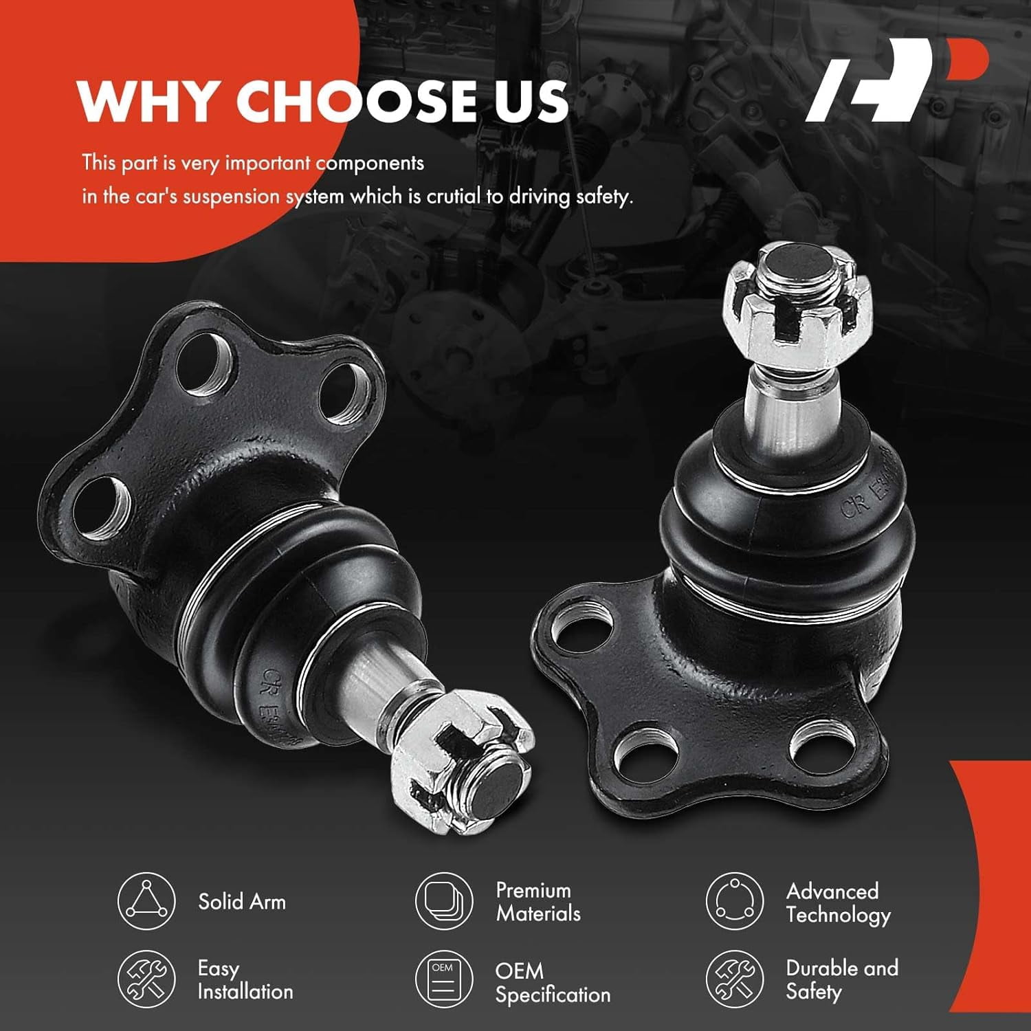 A-Premium Front Upper Ball Joints Set Compatible with Dodge Durango 2000-2003 Dakota 2000-2004 2-PC Set