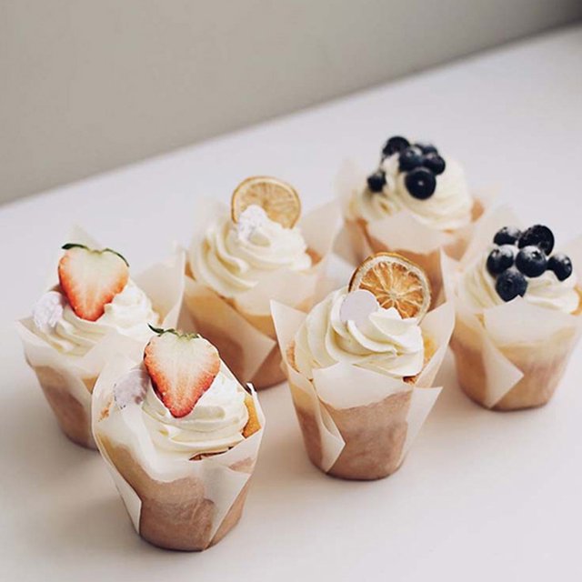CRILSTYLEO 150Ud Tulip Cupcake Wrappers Para Hornear Simple Colores Surtidos Resistentes