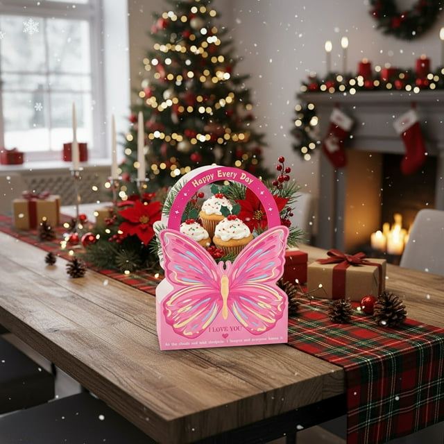 Hogar y cocina, Decoración del hogar, Decoración navideña, Caja de regalo de mano con forma de mariposas, Bolsa de ramo de flores frescas, cajas de papel
