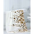 thumbnail image 3 of Brown Eucalyptus Leaves Towel Set of 3, Soft Microfiber Bath Towels, Hand Towel, Washcloths, Summer Watercolor Leaf Quick-Dry Absorbent Towels for Bathroom Kitchen Hotel Beach Gym Spa, 3 of 7
