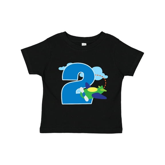 Inktastic 2nd Birthday Airplane Boys 2 Year Old Boys Toddler T-Shirt