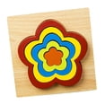 thumbnail image 1 of Rompecabezas geométrico de juguete con forma de flor multicolor, rompecabezas de madera, 1 of 9