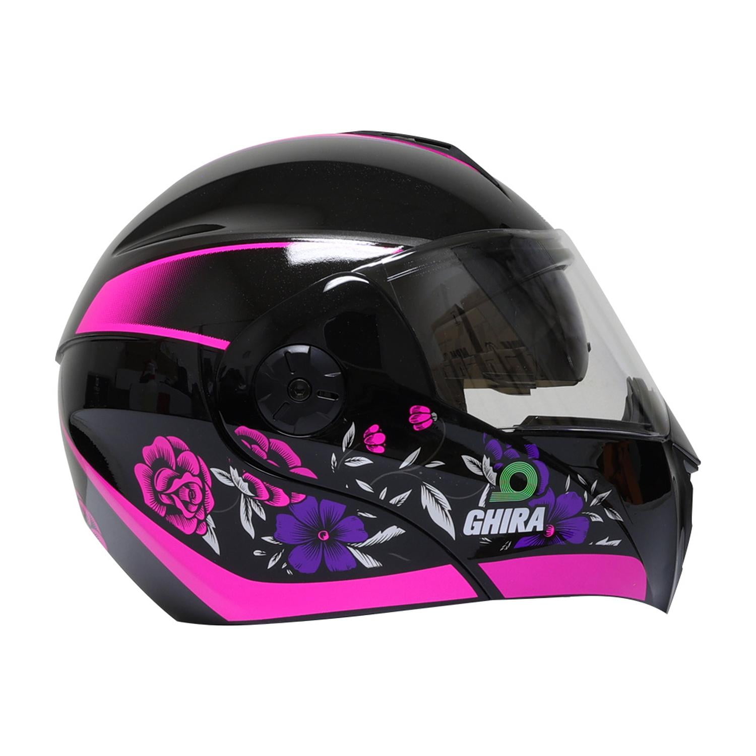 CASCO GHIRA GH1000 NEGRO ROSA GARDENS ABATIBLE SVS negro XL GHIRA GH1000 Bodega Aurrera en linea
