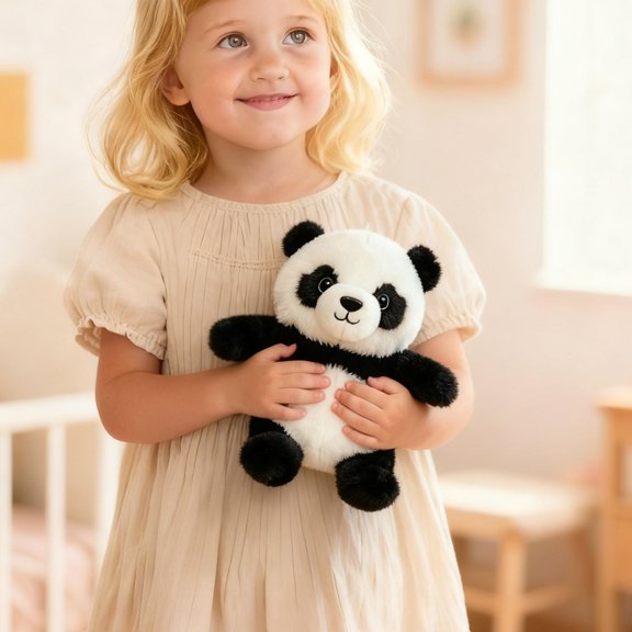 8" Cute Panda Plush Toy – Soft Cuddly Stuffed Panda Bear, Adorable Plushie for Kids, Girls, Panda Lovers, Perfect for Children's Gifts And Holiday Gifts