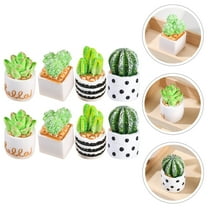 OFFIGAM 8pcs Artificial Cactus Plants Multi-Colored Potted Decor for Living Room Home Office