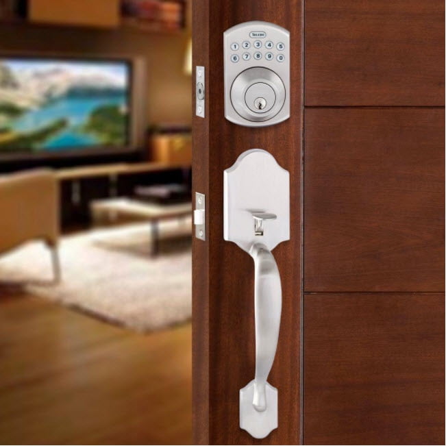 Toledo Cordoba Electronic Handleset with Remote Access in Satin Nickel Finish