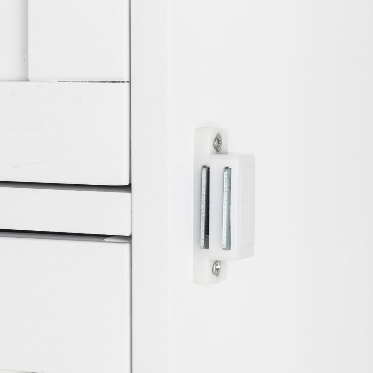 Single Door Bathroom Storage Cabinet with 4 Drawers, White
