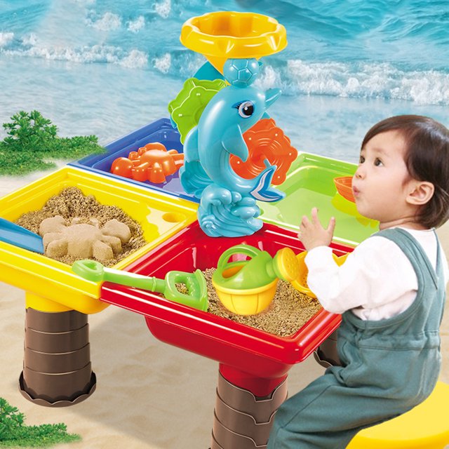 Lubelski 1 Set Beach Sand Table Eye-catching Fine Workmanship Plastic Various Playing Method Sand Toy for Outdoor