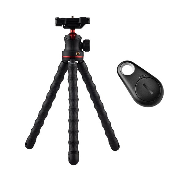 GIZOMOS GM-7 Flexible Tripod Holder Mini Portable Octopus Tripod Bracket with Ball Head/Phone Clip/BT Remote Control for Cellphone/Tablets/SLR DSLR Camera/DC/Sports Cameras