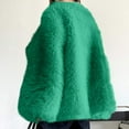 thumbnail image 6 of Juebong Womens Oversized Faux Fur Coats Luxury Warm Furry Jackets Long Sleeve Lapel Shaggy Parka Winter Jacket Furry Open Front Outerwear Green,S, 6 of 7