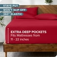 thumbnail image 4 of (2 pack) Bare Home Fitted Sheet - 22" Extra Deep Pocket - Premium 1800 Collection - Twin-XL, Red, 4 of 7