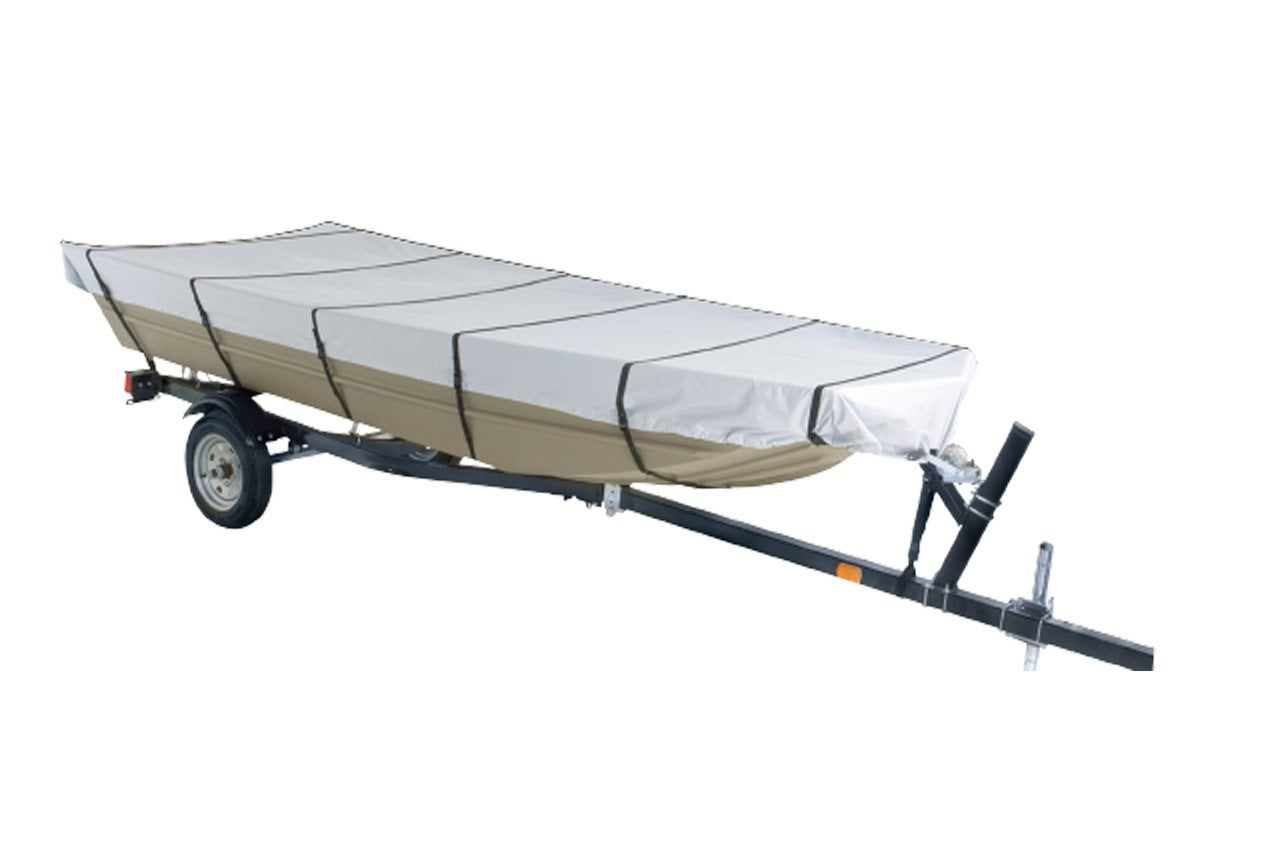 Water Proof Heavy Duty Trailerable Jon Boat Cover,Fits Jon Boat 12ft-18ft Long and Beam Width up to 75inch iCOVER Jon Boat Cover 
