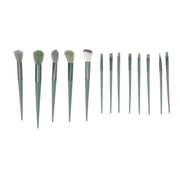 Unique Bargains 13 Pcs Lightweight Makeup Brush for Travel Green
