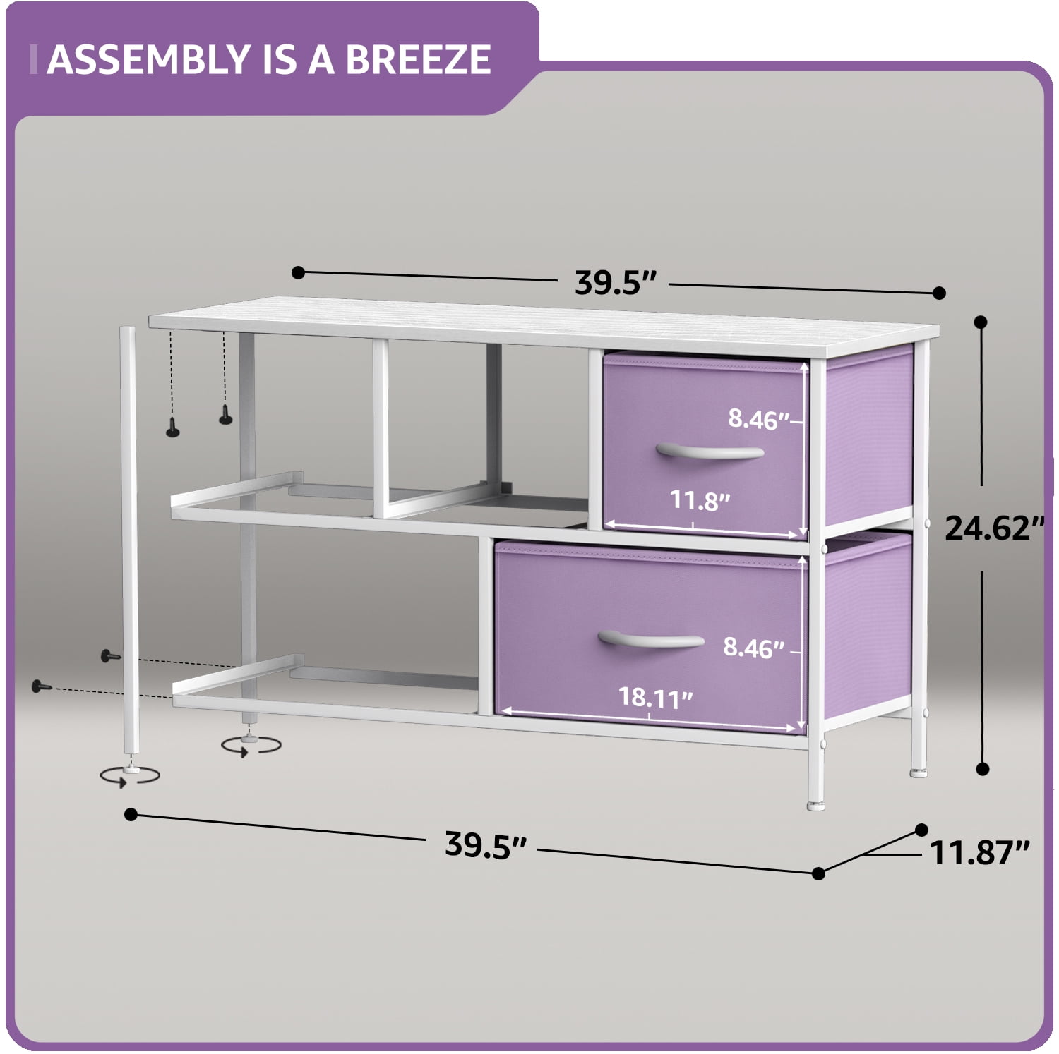 Sorbus 5-Drawer Dresser, Medium-Density Fibreboard
