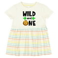 thumbnail image 3 of Inktastic Wild and One Cute Lion Birthday Girls Baby Dress, 3 of 5