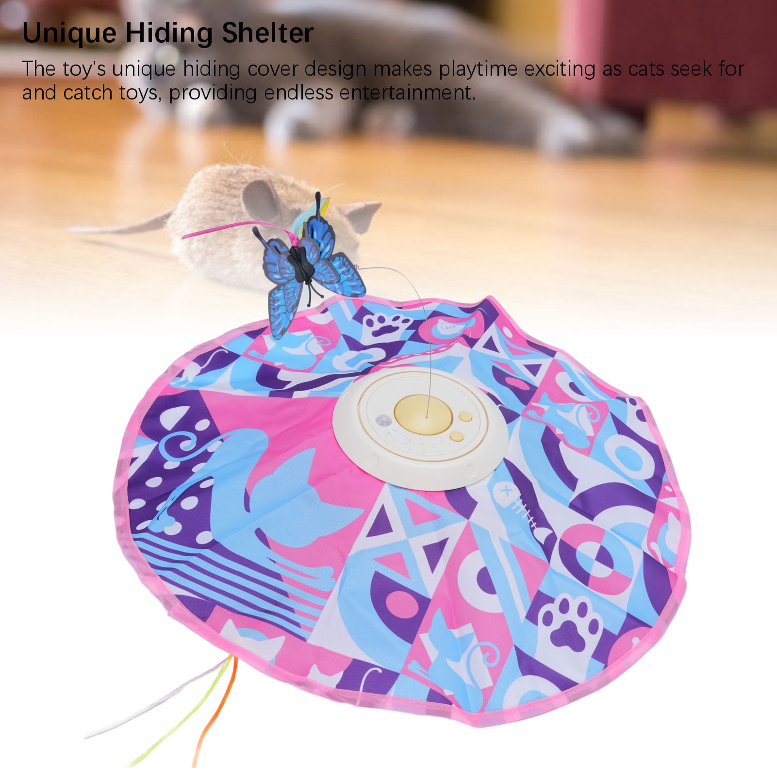 Nieyigj Interactive Cat Toys Funny 360 Degree Rotation Turntable Self Entertainment Hide and Seek Play Mat Toy for Indoor Exercise, Style 2 (7.87 inches / 20 cm, Assorted)