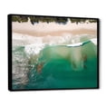 thumbnail image 2 of Designart "Aerial View Green Waves I" Coastal Framed Wall Art - Coastal Green Coastal Beach Living Room Framed Canvas Art, 2 of 6