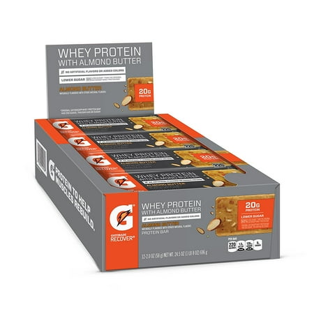 Gatorade Whey Protein Almond Butter Bars, 2 Oz., 12 Count
