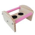 thumbnail image 1 of Percha para pájaros con comedero y bebedero, soporte para juegos, suministros para mascotas, jaula para pájaros y comedero. Rosa, 1 of 8