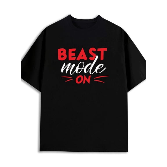 Beast Mode On men 180G 100% Cotton black Vintage Unisex Shirt Graphic Tee tshirts Casual Unisex Shirt Graphic tshirts Vintage Unisex Shirt Printed tshirts