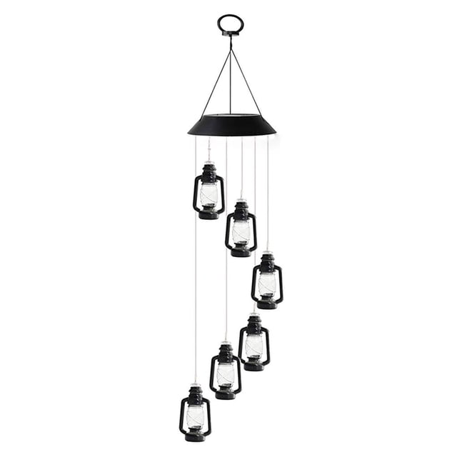 Lámpara De Campanas De Viento Solar Campanas De Viento De Jardín Lámpara De Queroseno Led Linterna De Queroseno Colgante Para Patio Jardín Patio Decoración Al Aire Libre 7 Cambio De Color Yuarrent HA022357-00