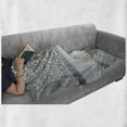 thumbnail image 6 of Damask Soft Flannel Fleece Throw Blanket, Baroque Damask Curves Rococo Style Motifs Floral Renaissance Revival Design, Cozy Plush for Indoor and Outdoor Use, 50" x 60", Grey Pale Grey, by Ambesonne, 6 of 6