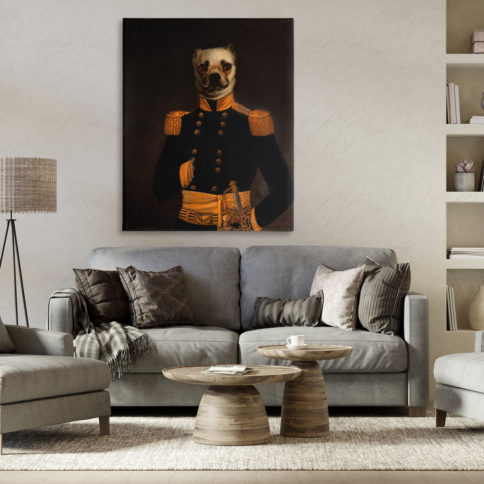 Stupell Industries Colonial Military Dog Animals & Insects Painting Gallery Wrapped Canvas Art Print Wall Art, 36 x 48