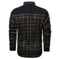 thumbnail image 2 of APEXFWDT Men's Sherpa-Lined Plaid Shirt Button Down Warm Flannel Plaid Jacket Colorblock Long Sleeve Layered Casual Outerwear,L,Black, 2 of 8