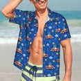 thumbnail image 4 of Uemuo Dinosaur Driving Printed Regular Fit Short Sleeve Casual Hawaiian Shirt for Men,Aloha shirt,Tropical shirt,Floral print shirt,Vacation Beach shirt-Small, 4 of 9