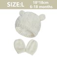 thumbnail image 2 of Conjunto de gorro y manoplas unisex para bebés y niños pequeños, gorro y guantes de punto gruesos y cálidos para invierno, adecuados para niños y niñas de 6 a 18 meses, 2 of 7