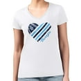 thumbnail image 4 of Women's G-III 4Her by Carl Banks  White Tampa Bay Rays Super-Slim Fit Lightweight Heart V-Neck T-Shirt, 4 of 5