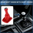 thumbnail image 2 of Unique Bargains 6 Speed Manual Gear Shifter Knob with Cover, Automotive Gearbox Stick Shifter Lever Knob for VW Bora 1999-2005 Plastic Faux Leather Red Black, 1 Pc, 2 of 6