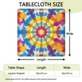 thumbnail image 2 of Colorful Rainbow Tie Dye Spiral Pattern Square Fitted Tablecloth with Elastic Edge,Square Table Cover,Washable Elastic Table Cover for Home Kitchen Party Decor 36"x36", 2 of 6