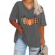 thumbnail image 2 of Camisetas Casuales de las Mujeres con Cuello en V Grande de la Calabaza de Acción de Gracias de Manga Corta, Base de Verano de Color Sólido para el Uso Diario, 2 of 4